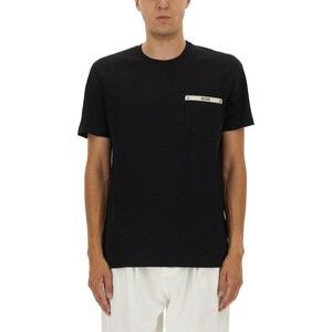 Moschino Logo Ribbon Pocket T-Shirt In Black Cotton - NWT